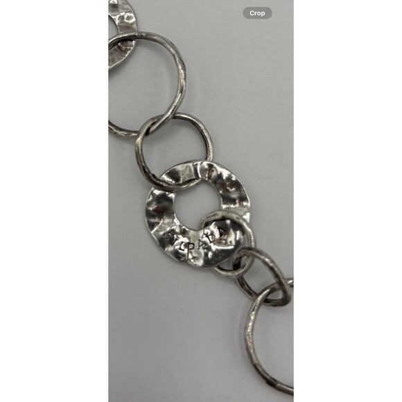 Silpada Sterling Silver 925 Hammered PAPER CHAIN Circle Links Bracelet B1217 8” - Picture 7 of 7